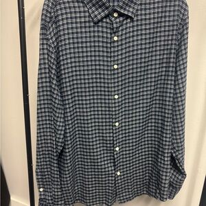 Faherty Men's Navy Plaid Flannel XL